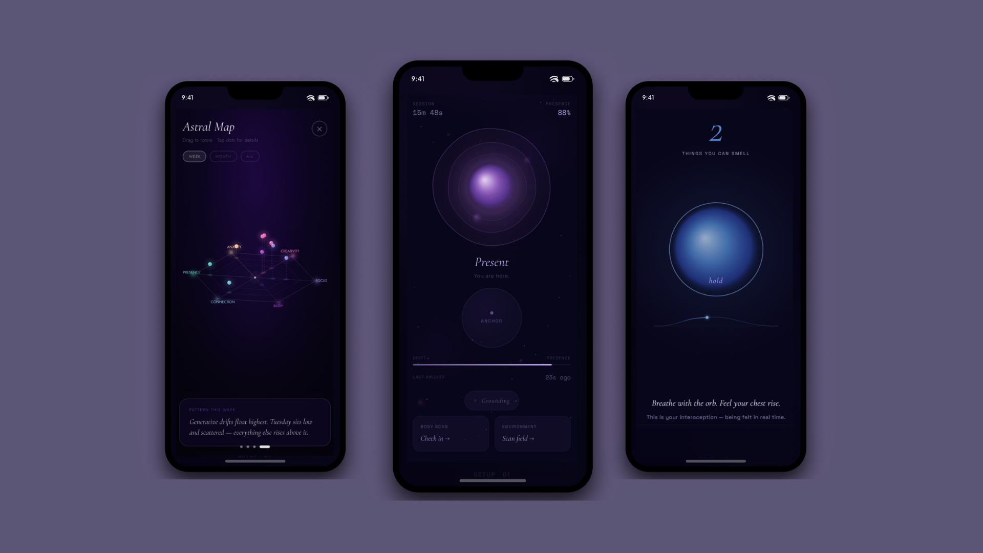 Chronoscape app screens